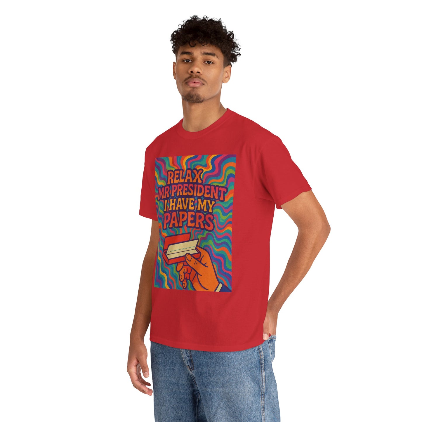 Colorful Political Statement Tee - Relax Mr. President Unisex Heavy Cotton Shirt, Gift for Activists, Humor T-Shirt, Casual Wear, Fun [...]