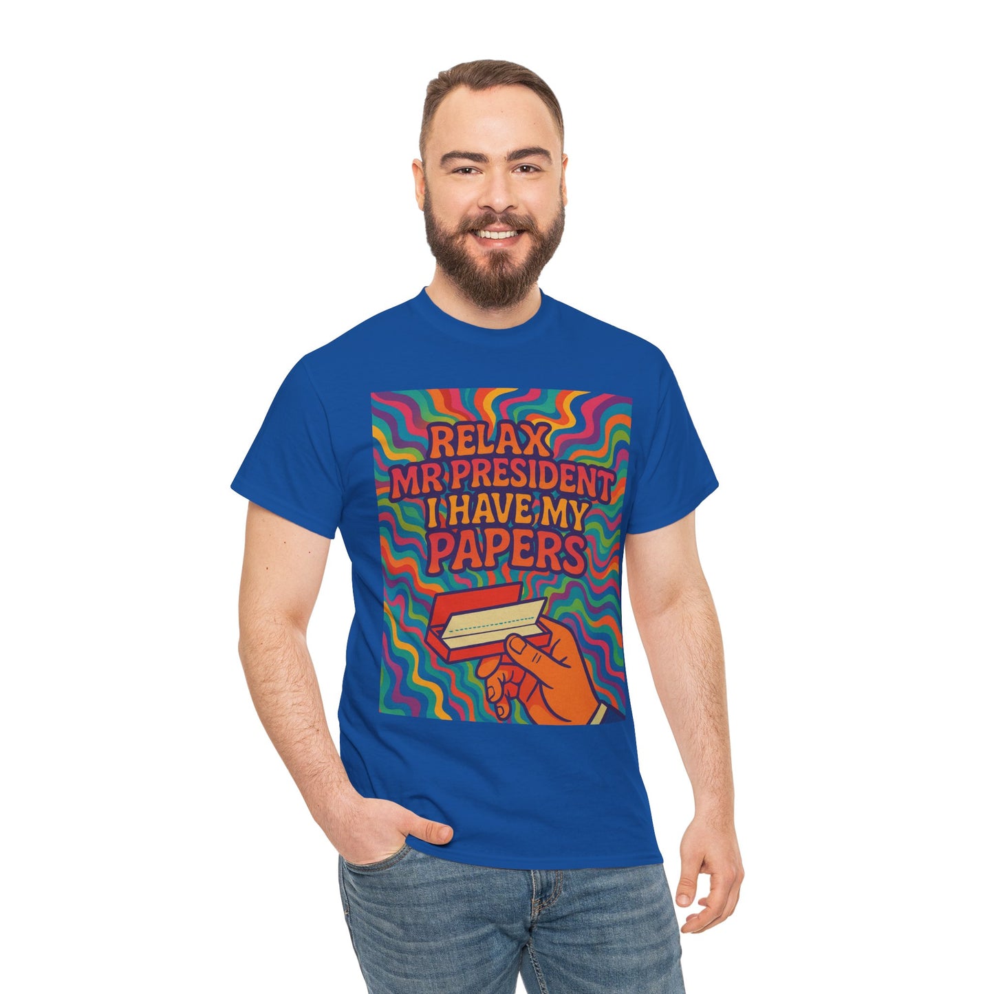 Colorful Political Statement Tee - Relax Mr. President Unisex Heavy Cotton Shirt, Gift for Activists, Humor T-Shirt, Casual Wear, Fun [...]