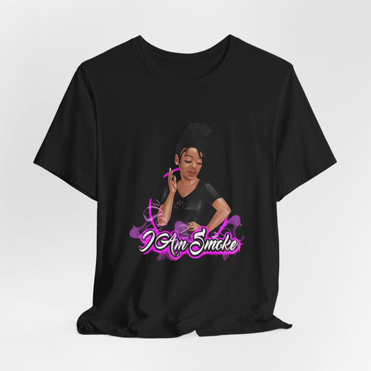 "I Am Smoke" Unisex Jersey Short Sleeve Tee, Fun Graphic T-shirt for Smokers, Casual Wear, Gifts for Friends, Streetwear Style