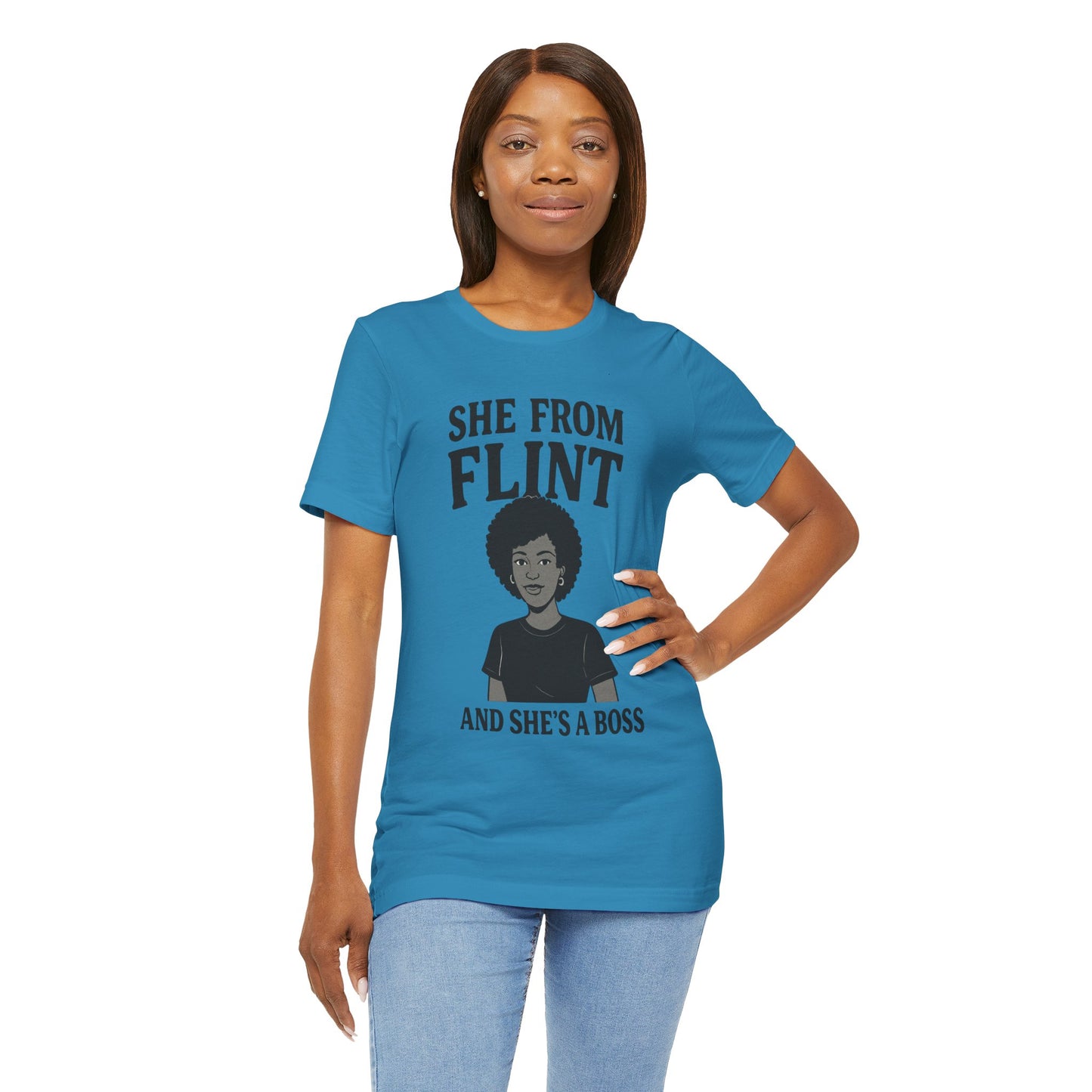 Flint Boss Tee, Inspirational Shirt, Gift for Women, Black History Month Apparel, Empowerment Top, Unisex Graphic Tee