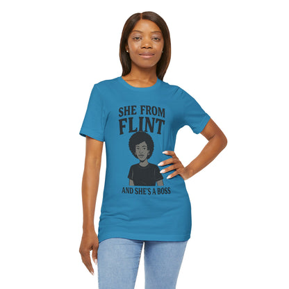 Flint Boss Tee, Inspirational Shirt, Gift for Women, Black History Month Apparel, Empowerment Top, Unisex Graphic Tee