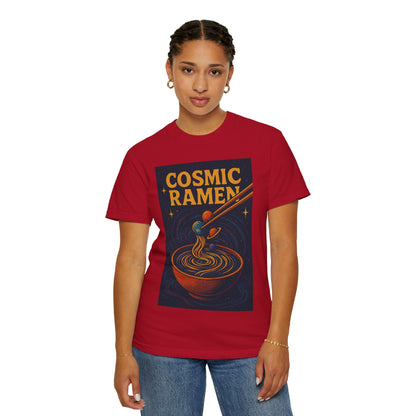 Cosmic Ramen T-Shirt, Unisex Graphic Tee for Food Lovers, Perfect Gift for Foodies, Casual Wear for Ramen Lovers