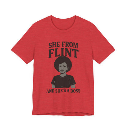 Flint Boss Tee, Inspirational Shirt, Gift for Women, Black History Month Apparel, Empowerment Top, Unisex Graphic Tee