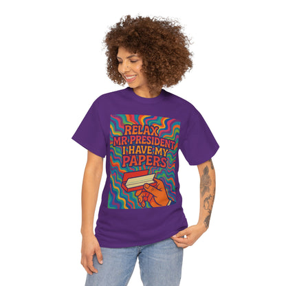 Colorful Political Statement Tee - Relax Mr. President Unisex Heavy Cotton Shirt, Gift for Activists, Humor T-Shirt, Casual Wear, Fun [...]