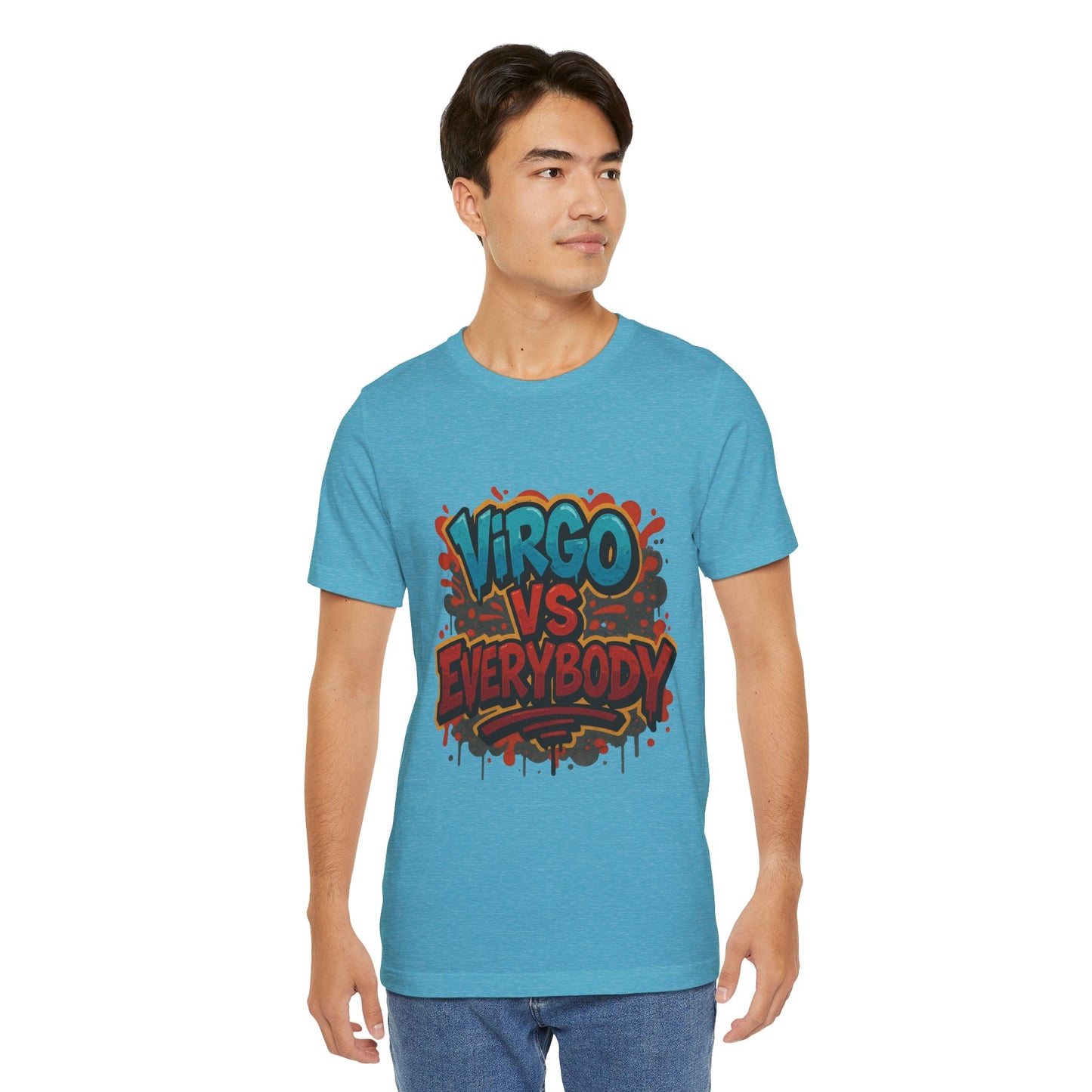 Virgo vs Everybody Graphic Tee, Unisex Zodiac T-Shirt, Astrology Gift, Birthday Apparel, Trendy Casual Wear