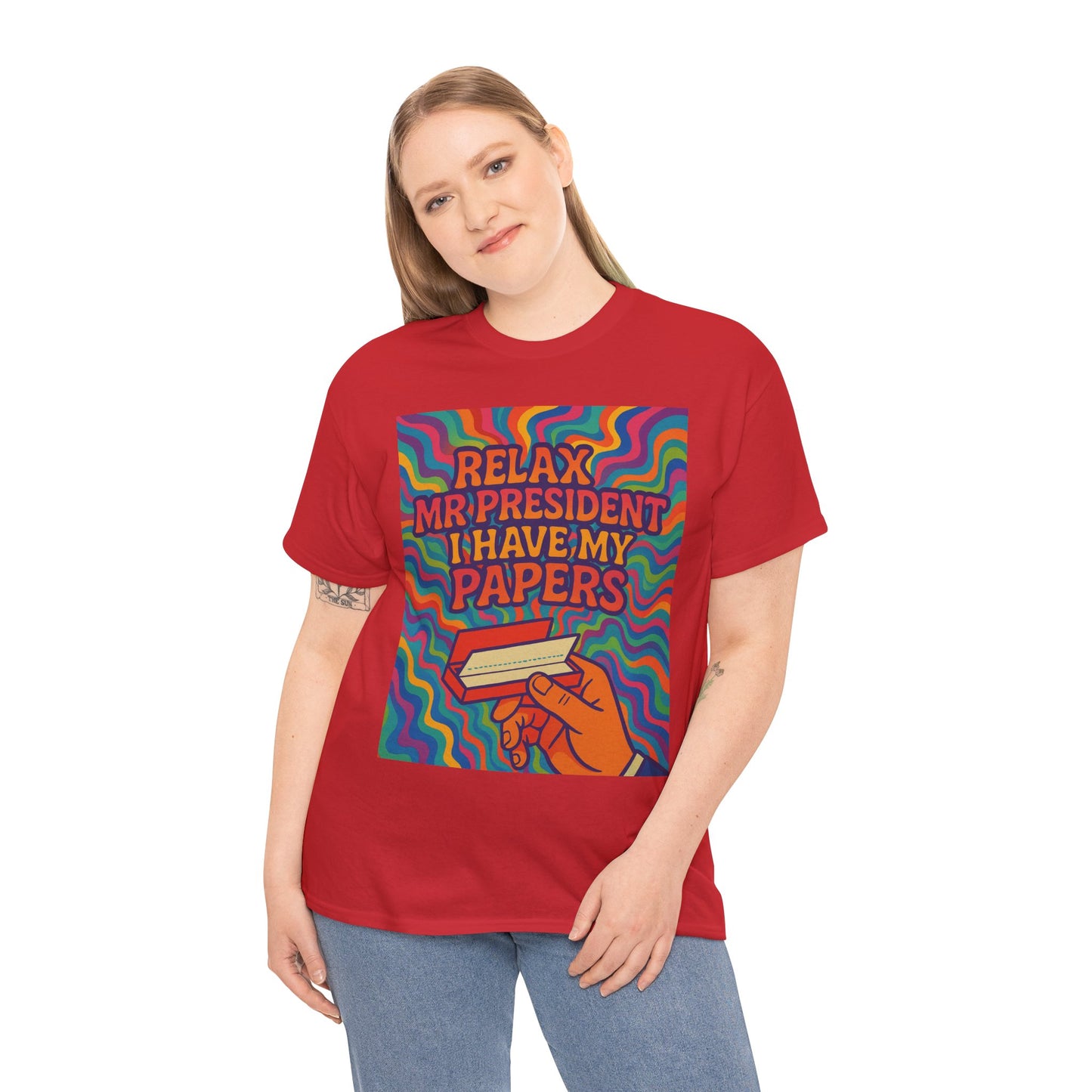 Colorful Political Statement Tee - Relax Mr. President Unisex Heavy Cotton Shirt, Gift for Activists, Humor T-Shirt, Casual Wear, Fun [...]