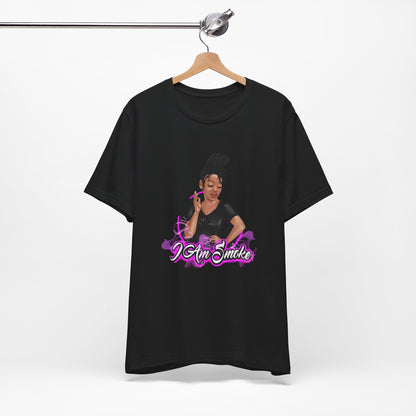 "I Am Smoke" Unisex Jersey Short Sleeve Tee, Fun Graphic T-shirt for Smokers, Casual Wear, Gifts for Friends, Streetwear Style