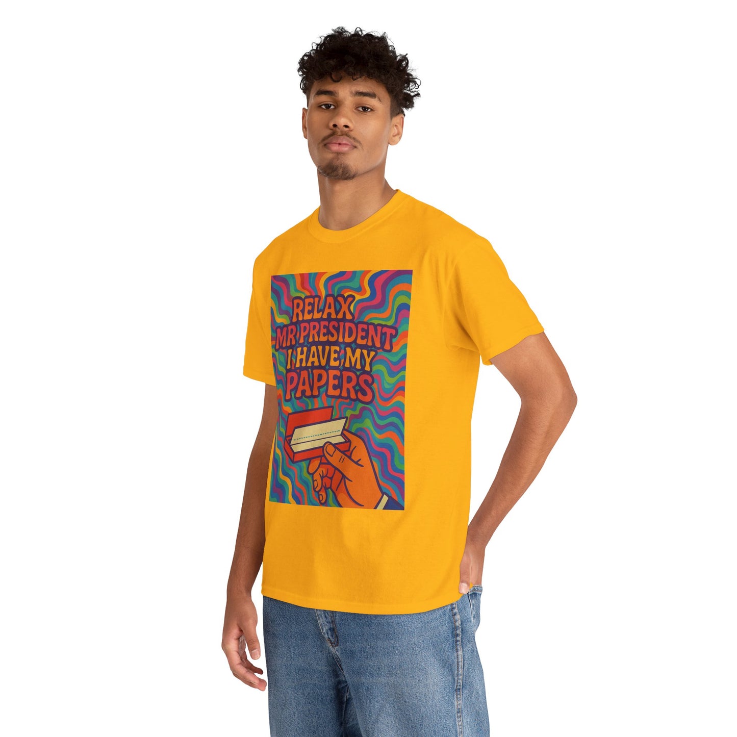 Colorful Political Statement Tee - Relax Mr. President Unisex Heavy Cotton Shirt, Gift for Activists, Humor T-Shirt, Casual Wear, Fun [...]