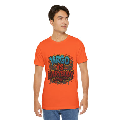 Virgo vs Everybody Graphic Tee, Unisex Zodiac T-Shirt, Astrology Gift, Birthday Apparel, Trendy Casual Wear