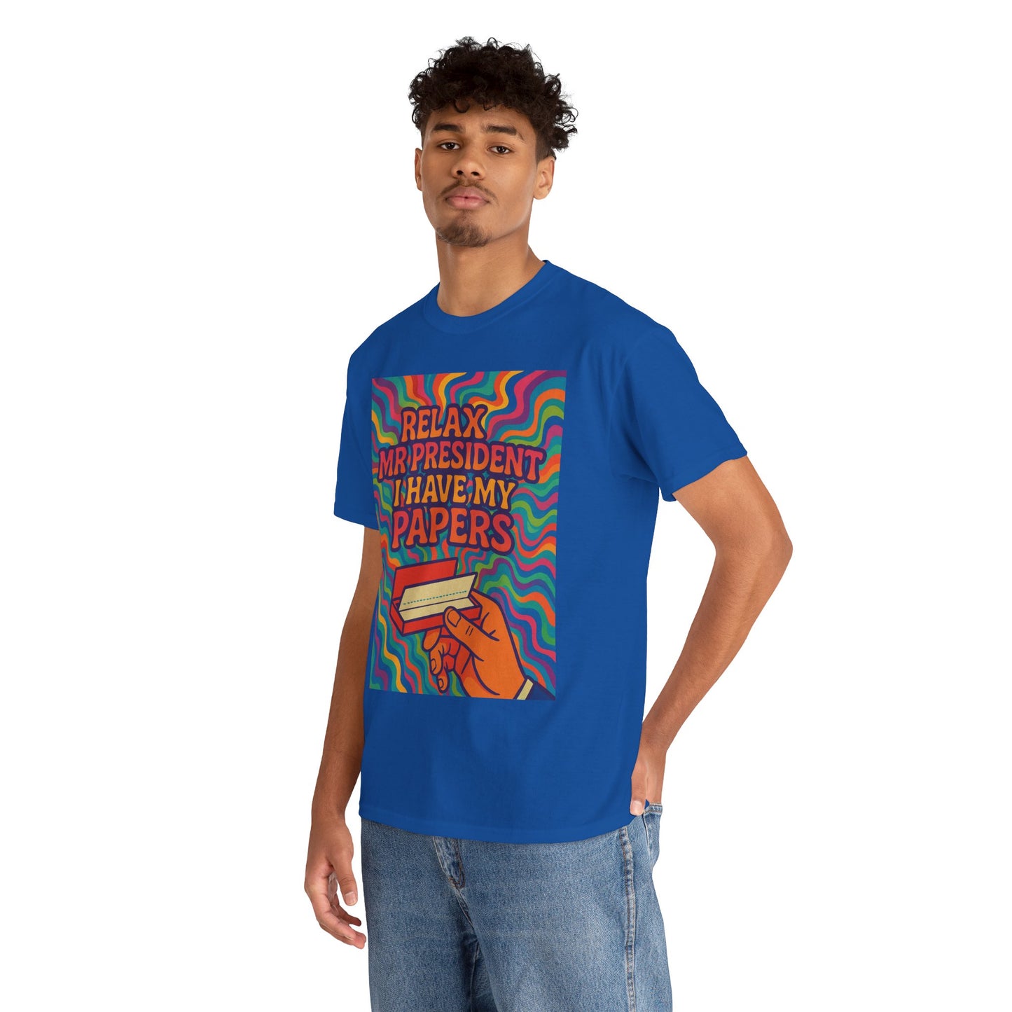 Colorful Political Statement Tee - Relax Mr. President Unisex Heavy Cotton Shirt, Gift for Activists, Humor T-Shirt, Casual Wear, Fun [...]