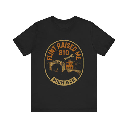 Flint Raised Me Tee - Unisex Jersey Short Sleeve | Michigan Pride Shirt, Gift for Locals, Travel Souvenir, Casual Wear, Heritage Apparel