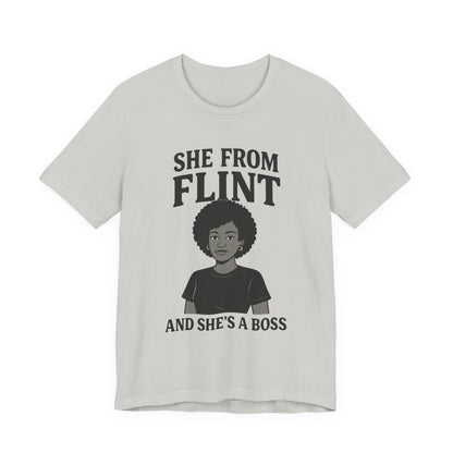 Flint Boss Tee, Inspirational Shirt, Gift for Women, Black History Month Apparel, Empowerment Top, Unisex Graphic Tee