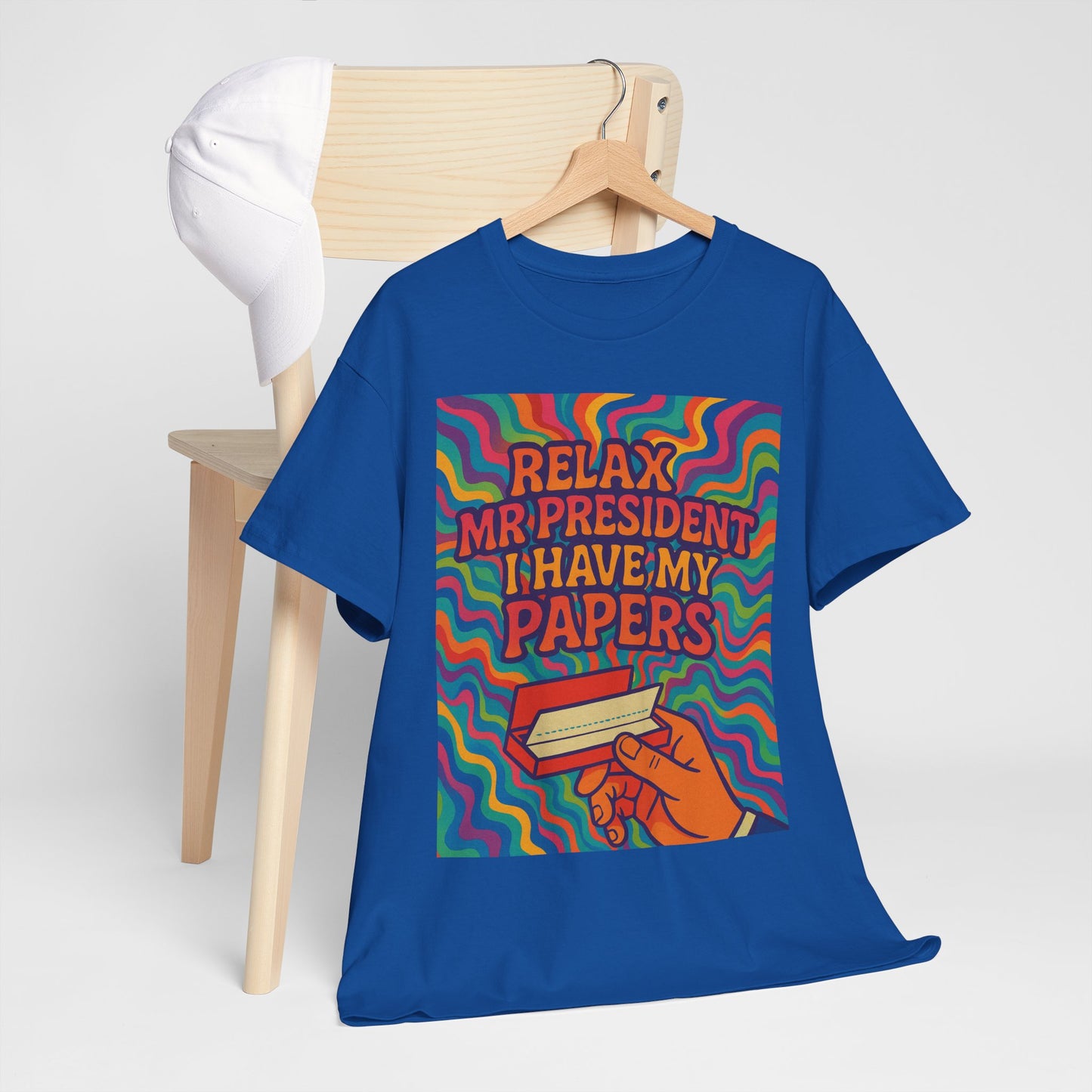 Colorful Political Statement Tee - Relax Mr. President Unisex Heavy Cotton Shirt, Gift for Activists, Humor T-Shirt, Casual Wear, Fun [...]