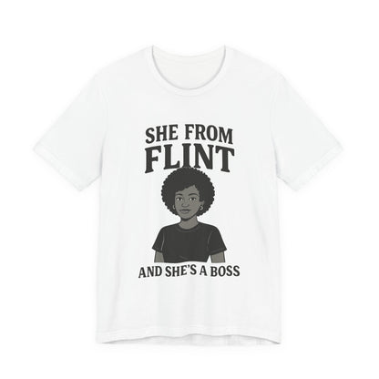 Flint Boss Tee, Inspirational Shirt, Gift for Women, Black History Month Apparel, Empowerment Top, Unisex Graphic Tee