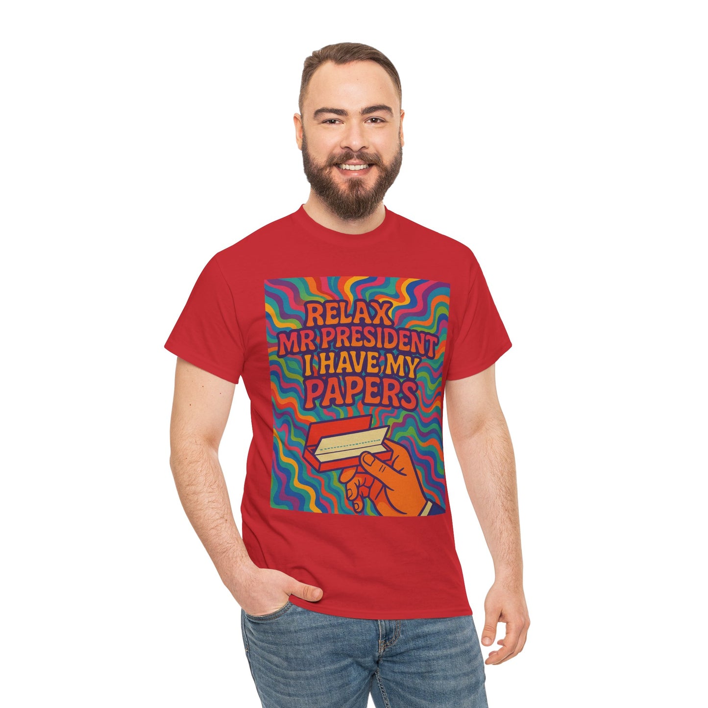 Colorful Political Statement Tee - Relax Mr. President Unisex Heavy Cotton Shirt, Gift for Activists, Humor T-Shirt, Casual Wear, Fun [...]