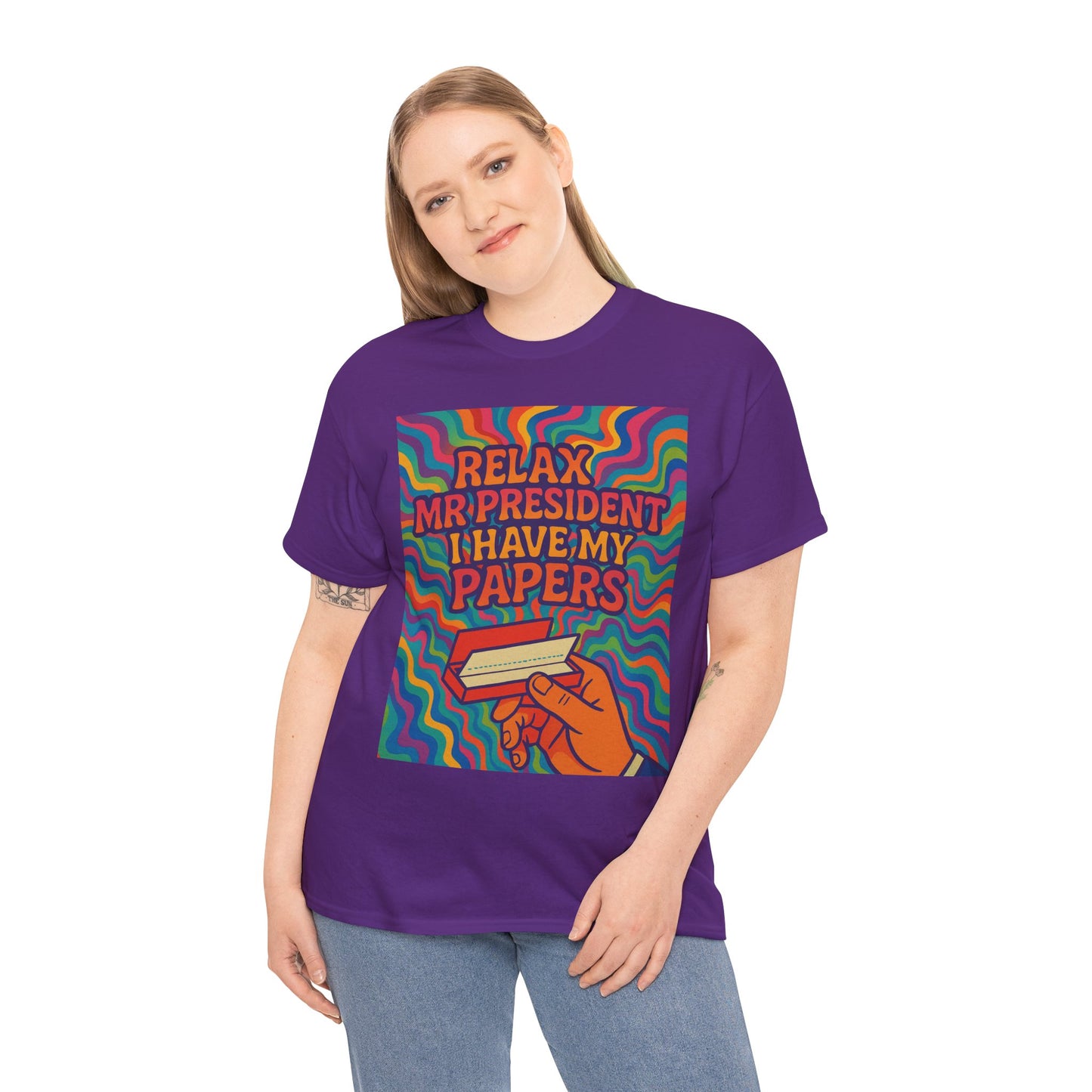 Colorful Political Statement Tee - Relax Mr. President Unisex Heavy Cotton Shirt, Gift for Activists, Humor T-Shirt, Casual Wear, Fun [...]