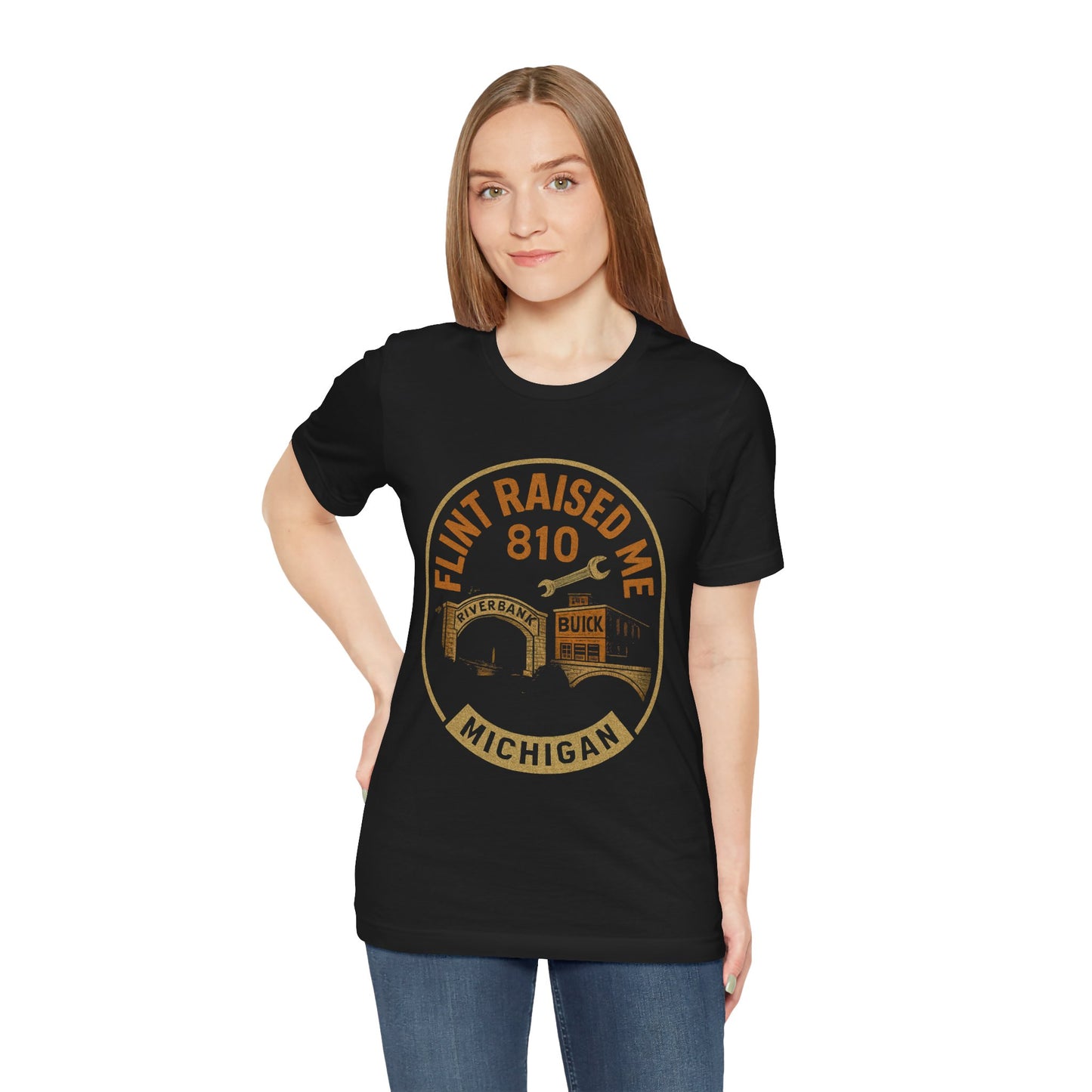 Flint Raised Me Tee - Unisex Jersey Short Sleeve | Michigan Pride Shirt, Gift for Locals, Travel Souvenir, Casual Wear, Heritage Apparel