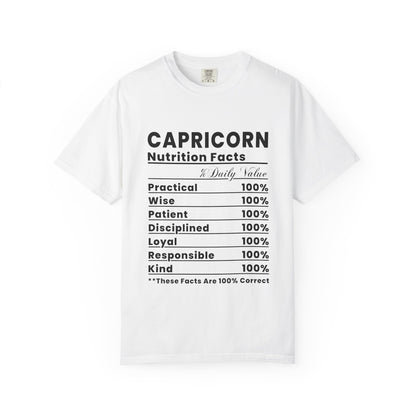 Capricorn Nutrition Facts T-Shirt, Zodiac Tee, Astrology Gift, Unisex Shirt, Horoscope Apparel, Birthday Present