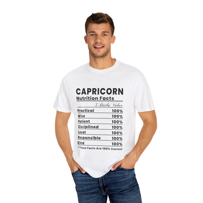 Capricorn Nutrition Facts T-Shirt, Zodiac Tee, Astrology Gift, Unisex Shirt, Horoscope Apparel, Birthday Present