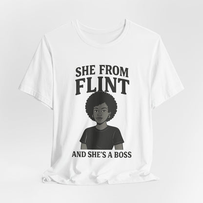 Flint Boss Tee, Inspirational Shirt, Gift for Women, Black History Month Apparel, Empowerment Top, Unisex Graphic Tee