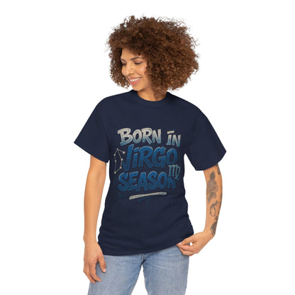 Virgo Season Unisex Heavy Cotton Tee - Astrology T-Shirt for Birthday Celebrations, Zodiac Lovers, Casual Wear, Gifts for Her, Gifts for Him