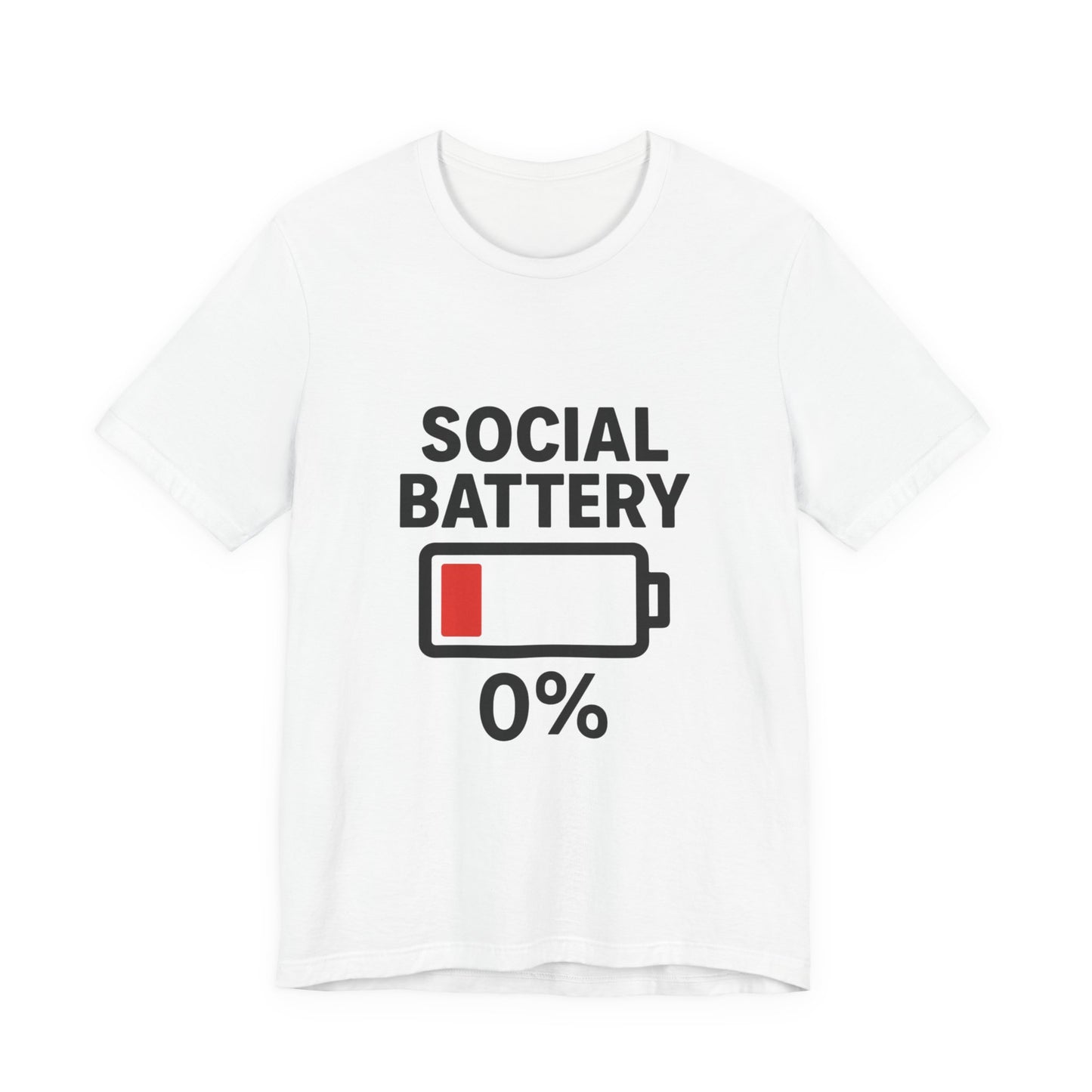 Social Battery Unisex Tee, Funny T-Shirt, Quirky Gift, Introvert Humor, Casual Wear, Relaxing Vibes