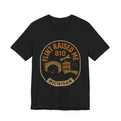 Flint Raised Me Tee - Unisex Jersey Short Sleeve | Michigan Pride Shirt, Gift for Locals, Travel Souvenir, Casual Wear, Heritage Apparel