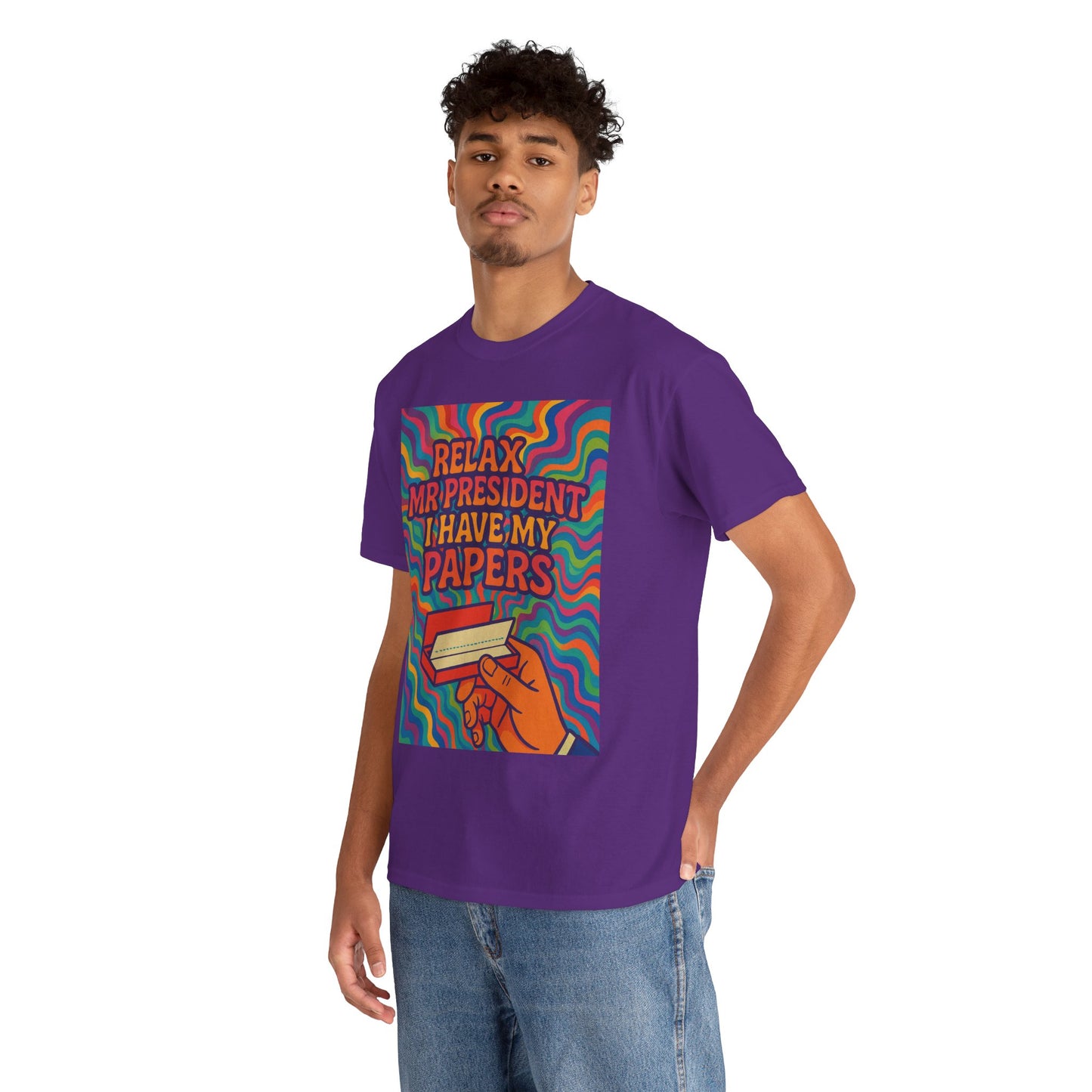 Colorful Political Statement Tee - Relax Mr. President Unisex Heavy Cotton Shirt, Gift for Activists, Humor T-Shirt, Casual Wear, Fun [...]