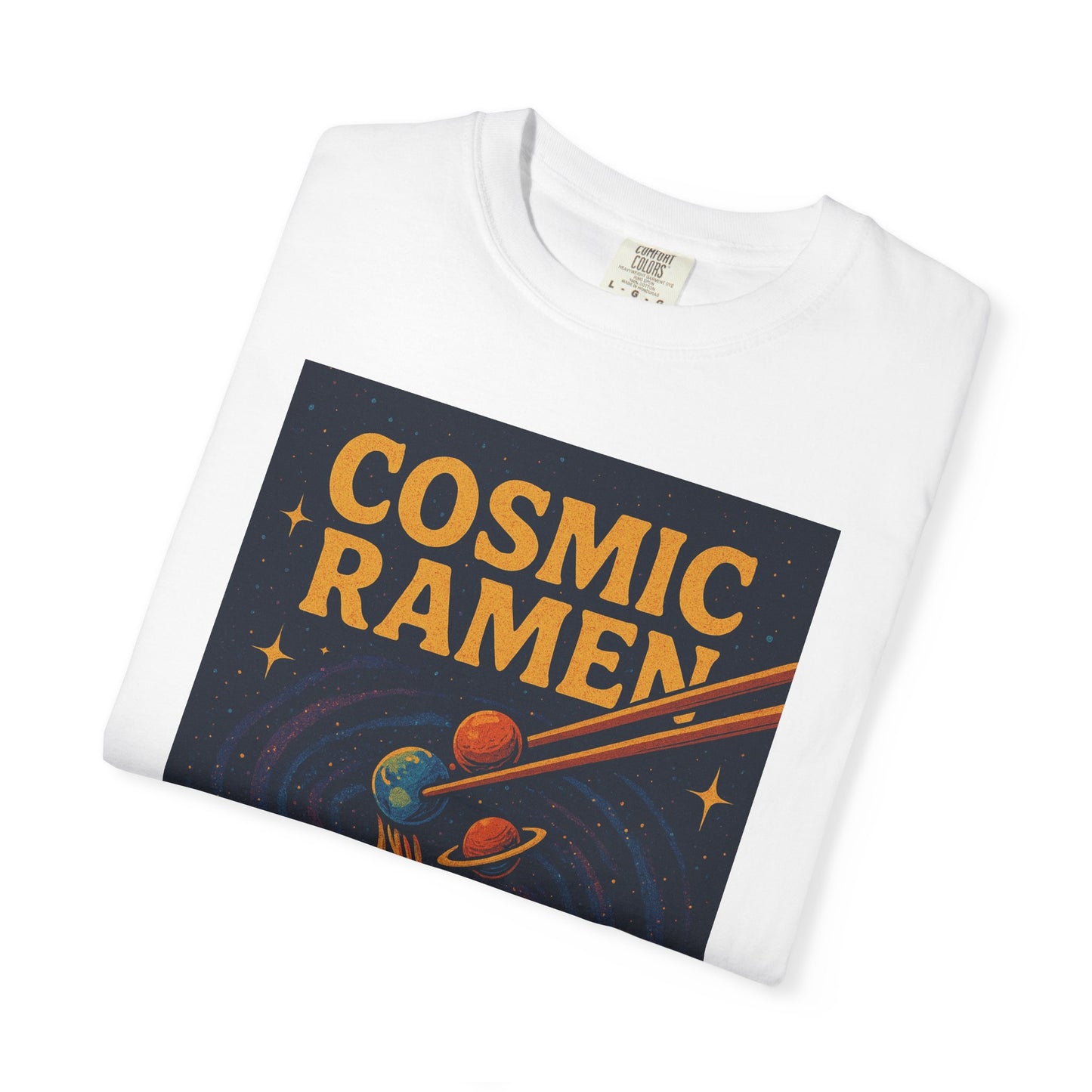 Cosmic Ramen T-Shirt, Unisex Graphic Tee for Food Lovers, Perfect Gift for Foodies, Casual Wear for Ramen Lovers