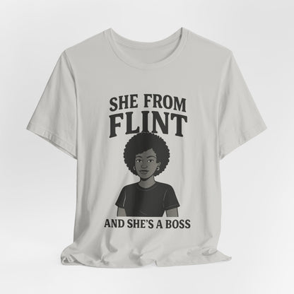Flint Boss Tee, Inspirational Shirt, Gift for Women, Black History Month Apparel, Empowerment Top, Unisex Graphic Tee