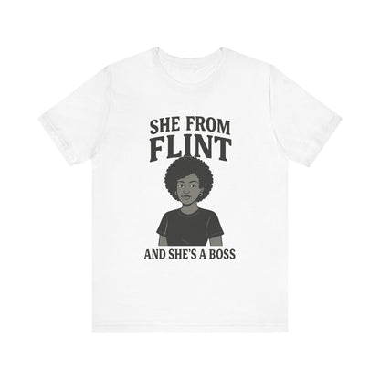Flint Boss Tee, Inspirational Shirt, Gift for Women, Black History Month Apparel, Empowerment Top, Unisex Graphic Tee