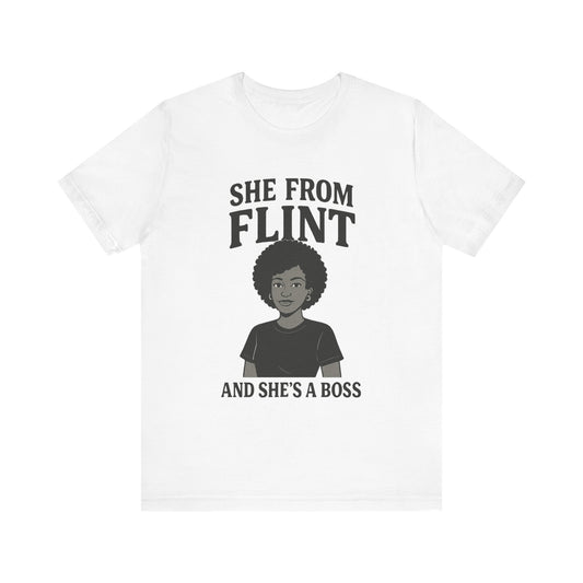 Flint Boss Tee, Inspirational Shirt, Gift for Women, Black History Month Apparel, Empowerment Top, Unisex Graphic Tee
