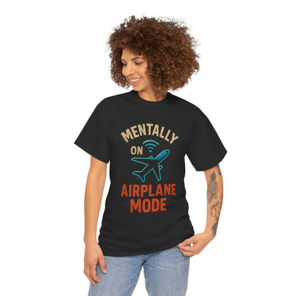 Airplane Mode Tee | Relaxed Unisex Cotton T-Shirt for Travelers, Gift for Friends, Fun Travel Shirt, Vacation Essential, Summer Style