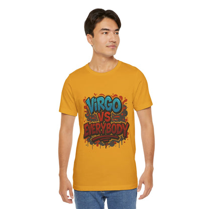 Virgo vs Everybody Graphic Tee, Unisex Zodiac T-Shirt, Astrology Gift, Birthday Apparel, Trendy Casual Wear