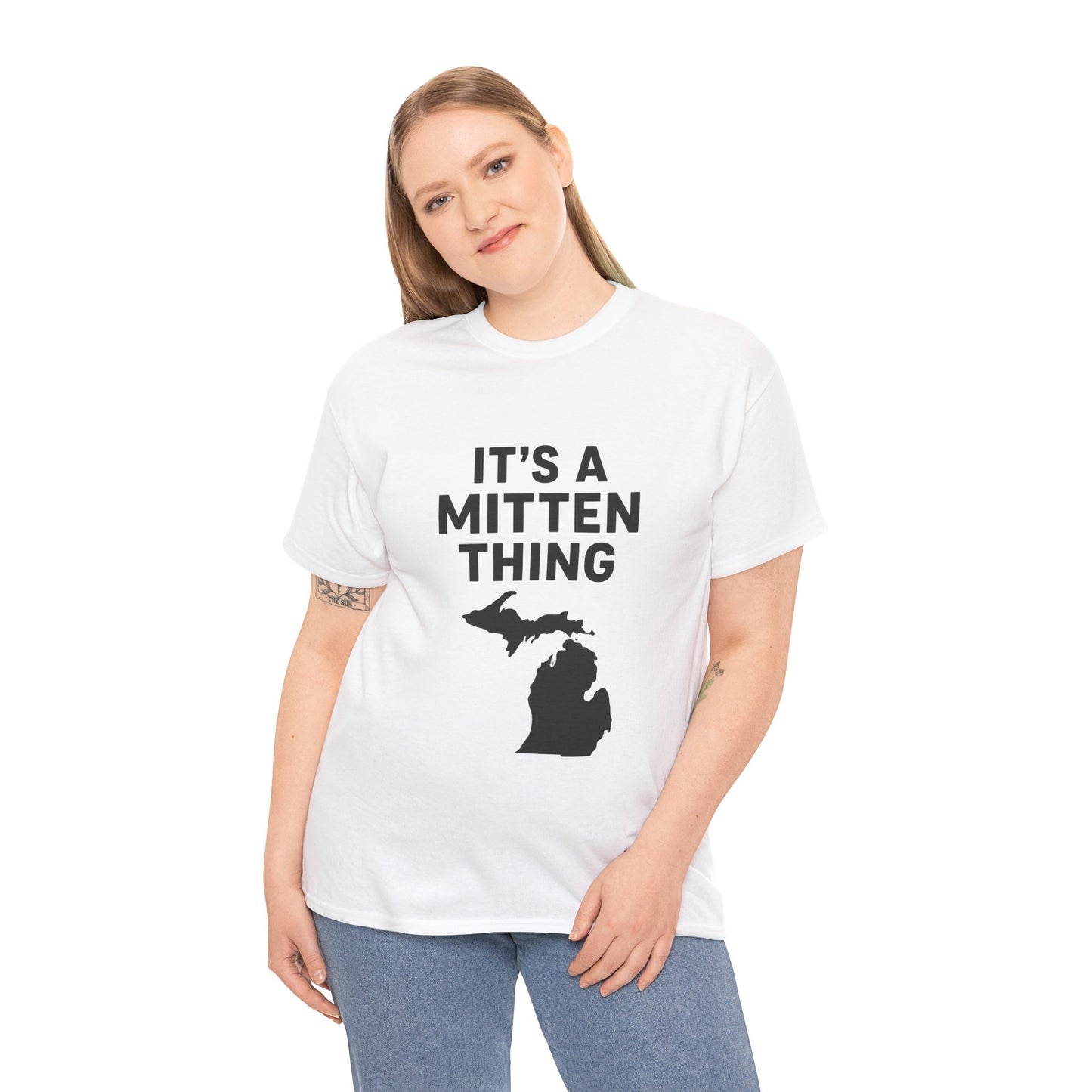 It's a Mitten Thing Tee | Michigan Pride Shirt, Unisex Heavy Cotton T-Shirt, Gift for Michiganders, Casual Wear, State Pride Apparel