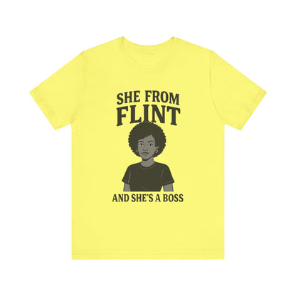 Flint Boss Tee, Inspirational Shirt, Gift for Women, Black History Month Apparel, Empowerment Top, Unisex Graphic Tee