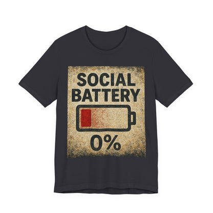 Social Battery Graphic Tee - Perfect for Social Media Lovers, Casual Wear, Gifts for Friends, Humor T-Shirt, Everyday Comfort