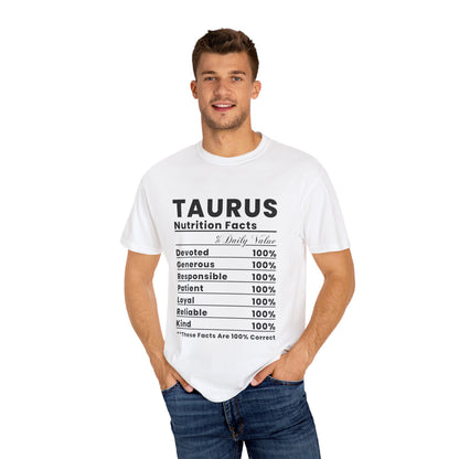Taurus Nutrition Facts T-shirt | Zodiac Tee, Horoscope Shirt, Gift for Astrology Lovers, Birthday Gift, Everyday Wear