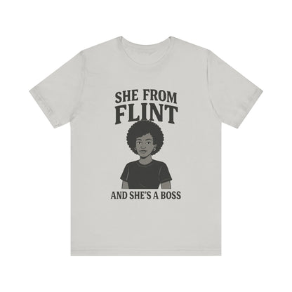 Flint Boss Tee, Inspirational Shirt, Gift for Women, Black History Month Apparel, Empowerment Top, Unisex Graphic Tee