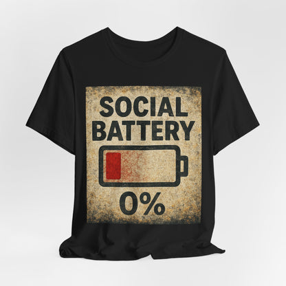 Social Battery Graphic Tee - Perfect for Social Media Lovers, Casual Wear, Gifts for Friends, Humor T-Shirt, Everyday Comfort